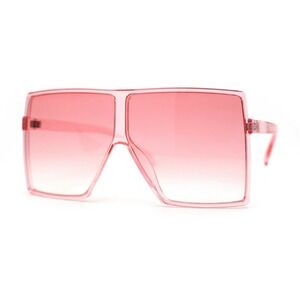 Oversized Square Sunglasses Fashion Trendy Bold Frame Shades Women Pink Lens New
